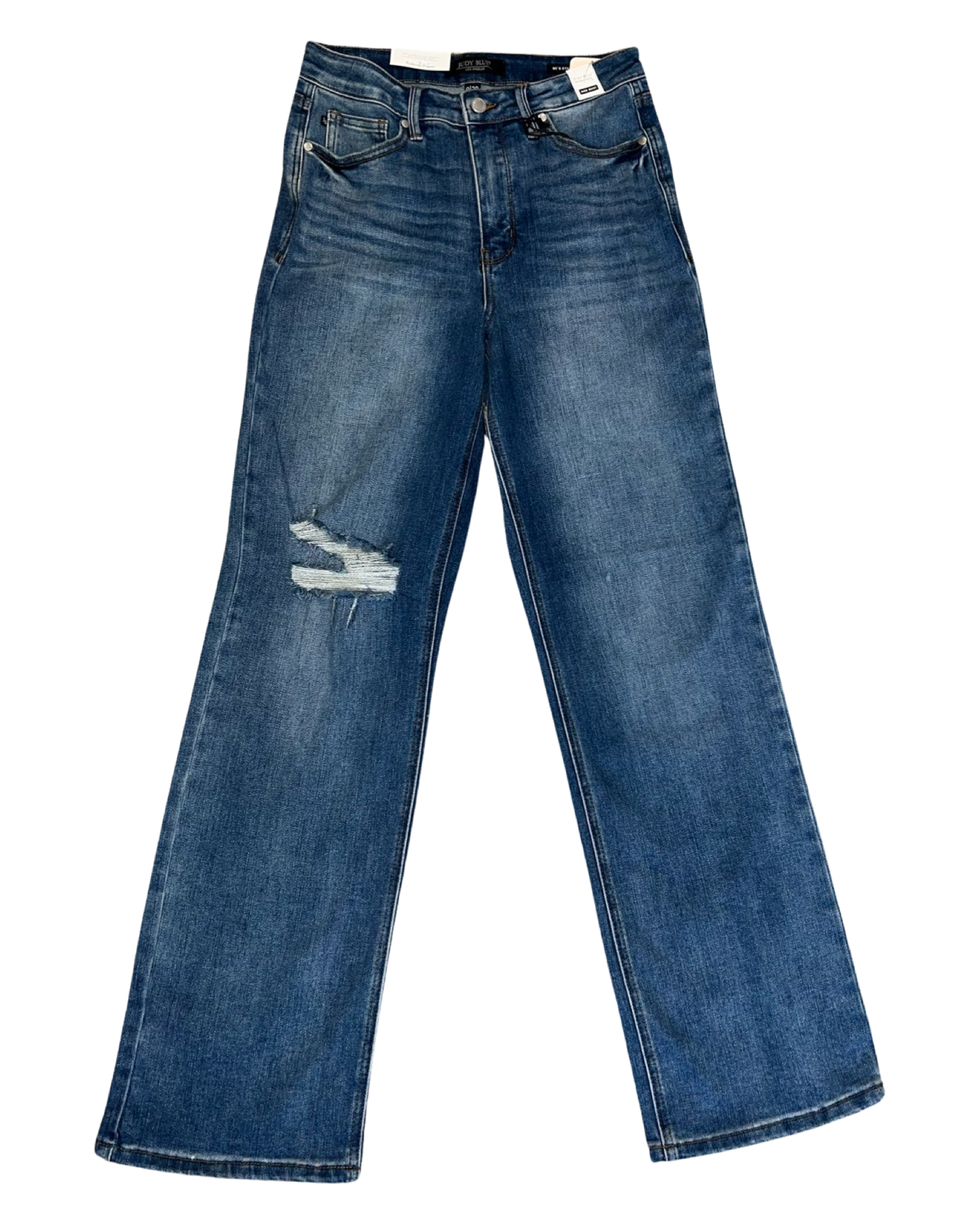 90's Straight Distressed Dark Wash Jeans