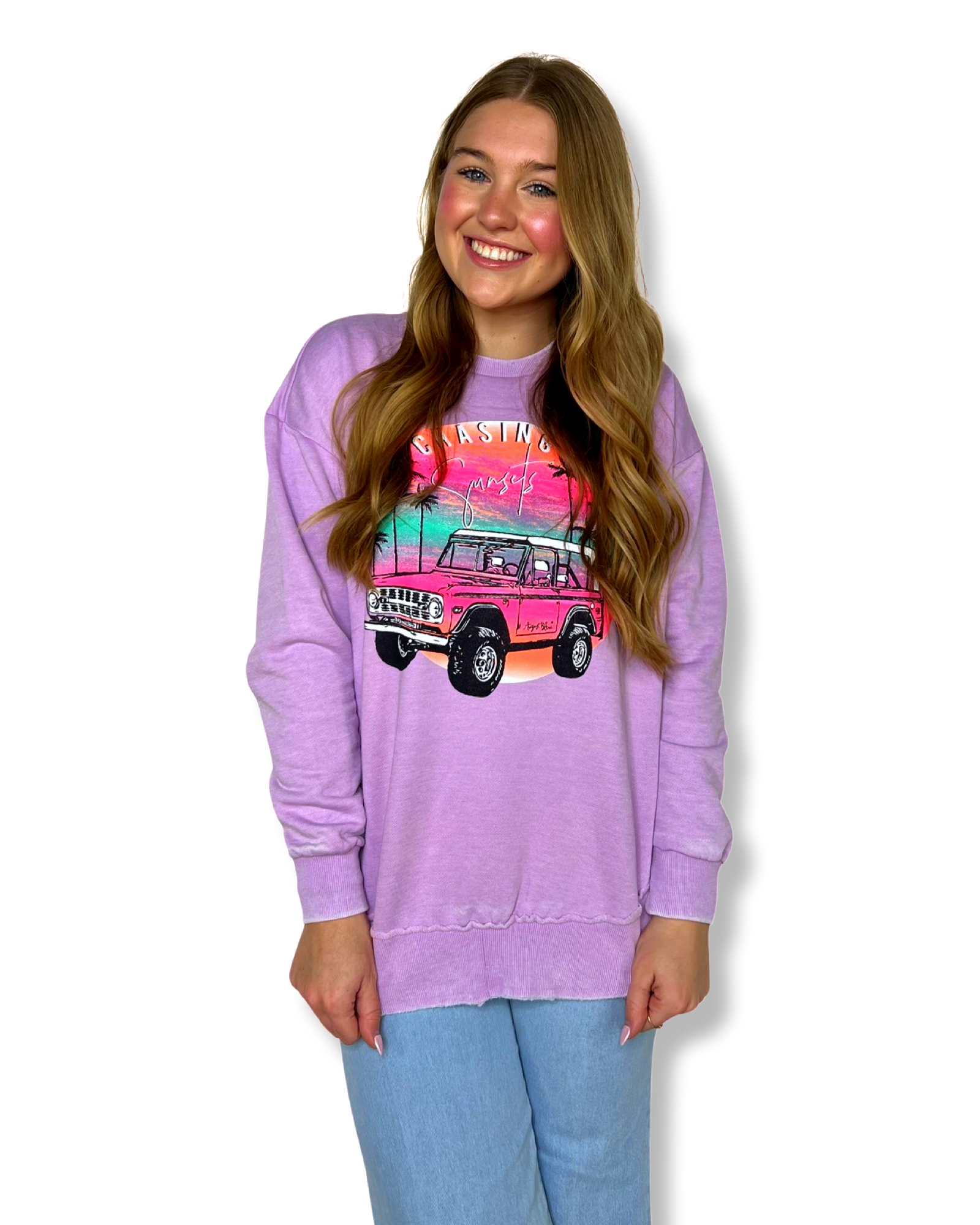 Chasing Sunsets Lilac High Low Pullover
