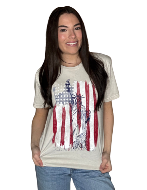 Vintage Flag Tan short sleeve tee.