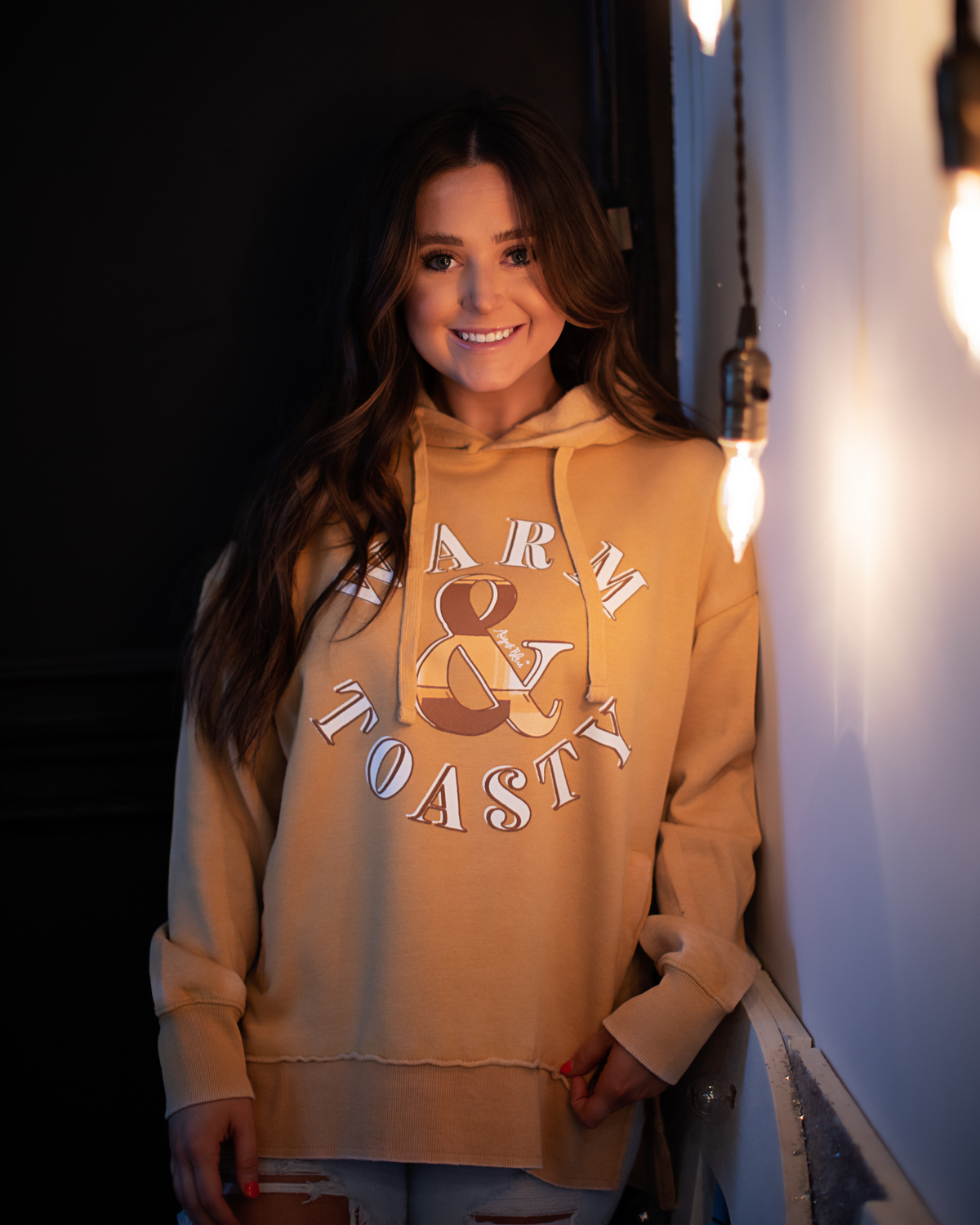 Warm and Toasty Butterscotch Jackie Hoodie Pullover