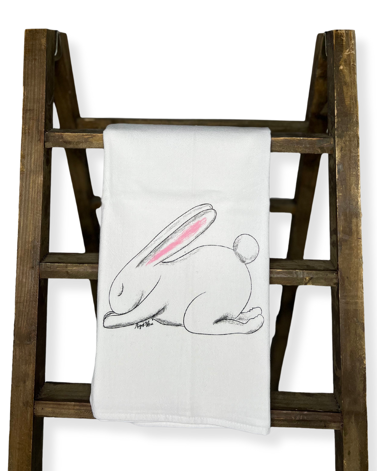 Praying Bunny Tea Towel