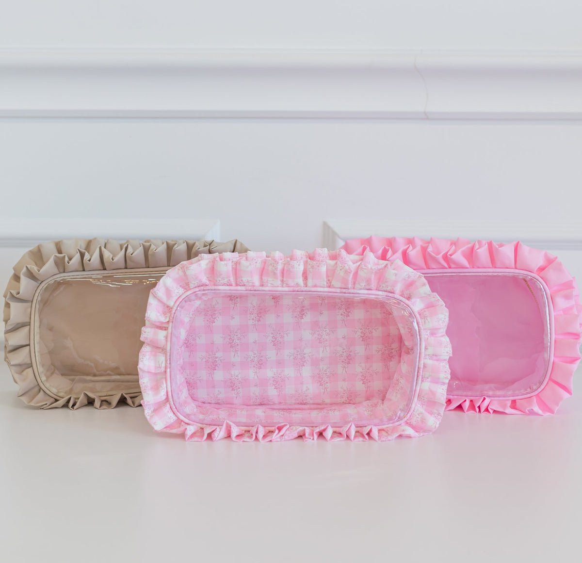 Ruffled Large Clear Pouch