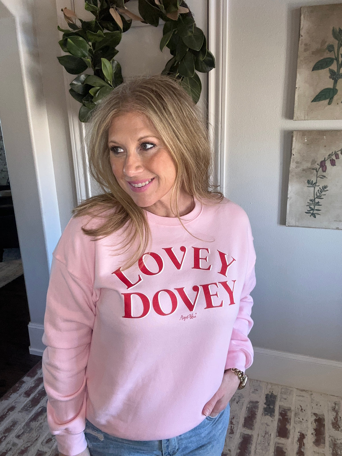 Lovey dovey pink sweatshirt.