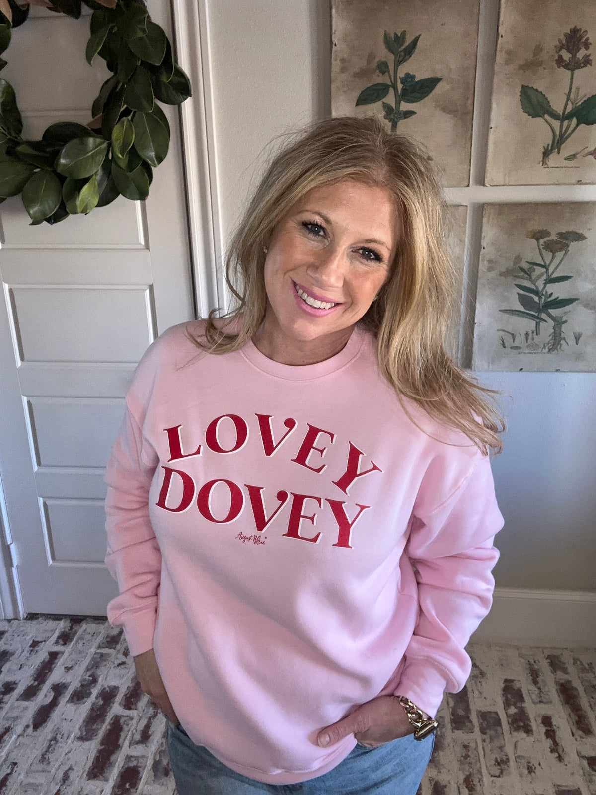 Lovey dovey pink sweatshirt.