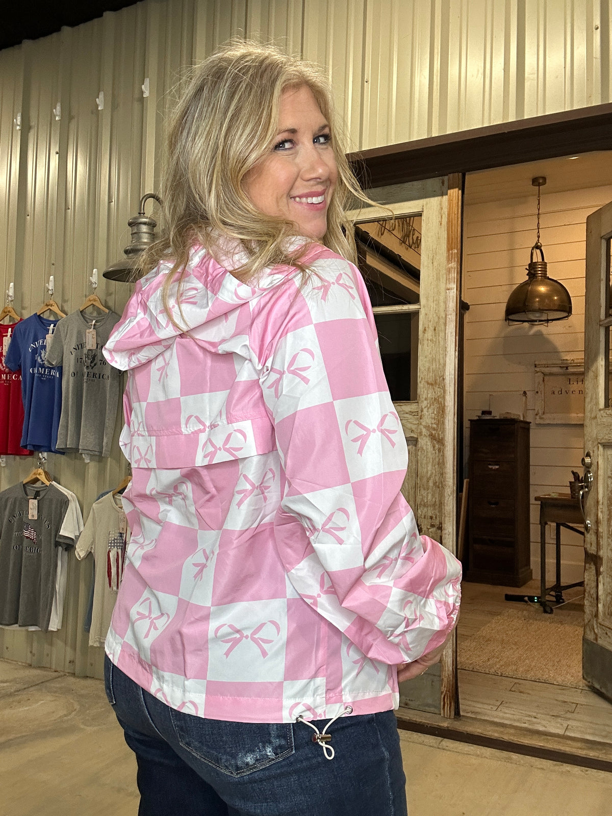 pink bow windbreaker