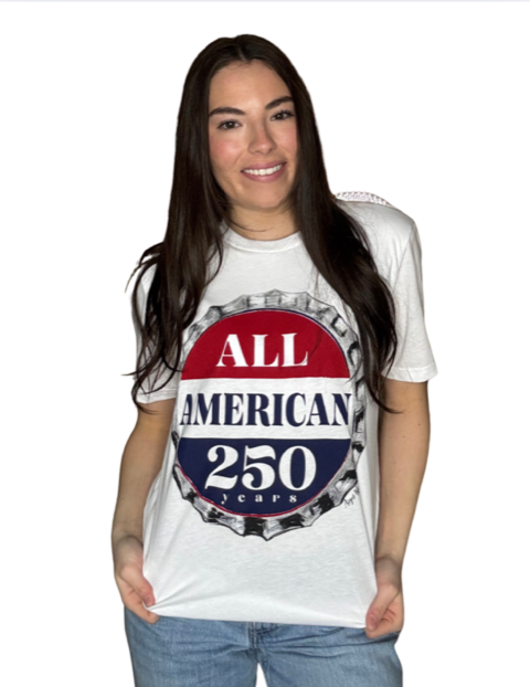 All American Bottlecap White Short Sleeve Tee.