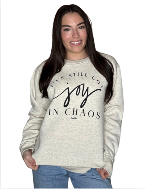 JOY IN CHAOS. NATURAL HEATHER TUNIC FLEECE.