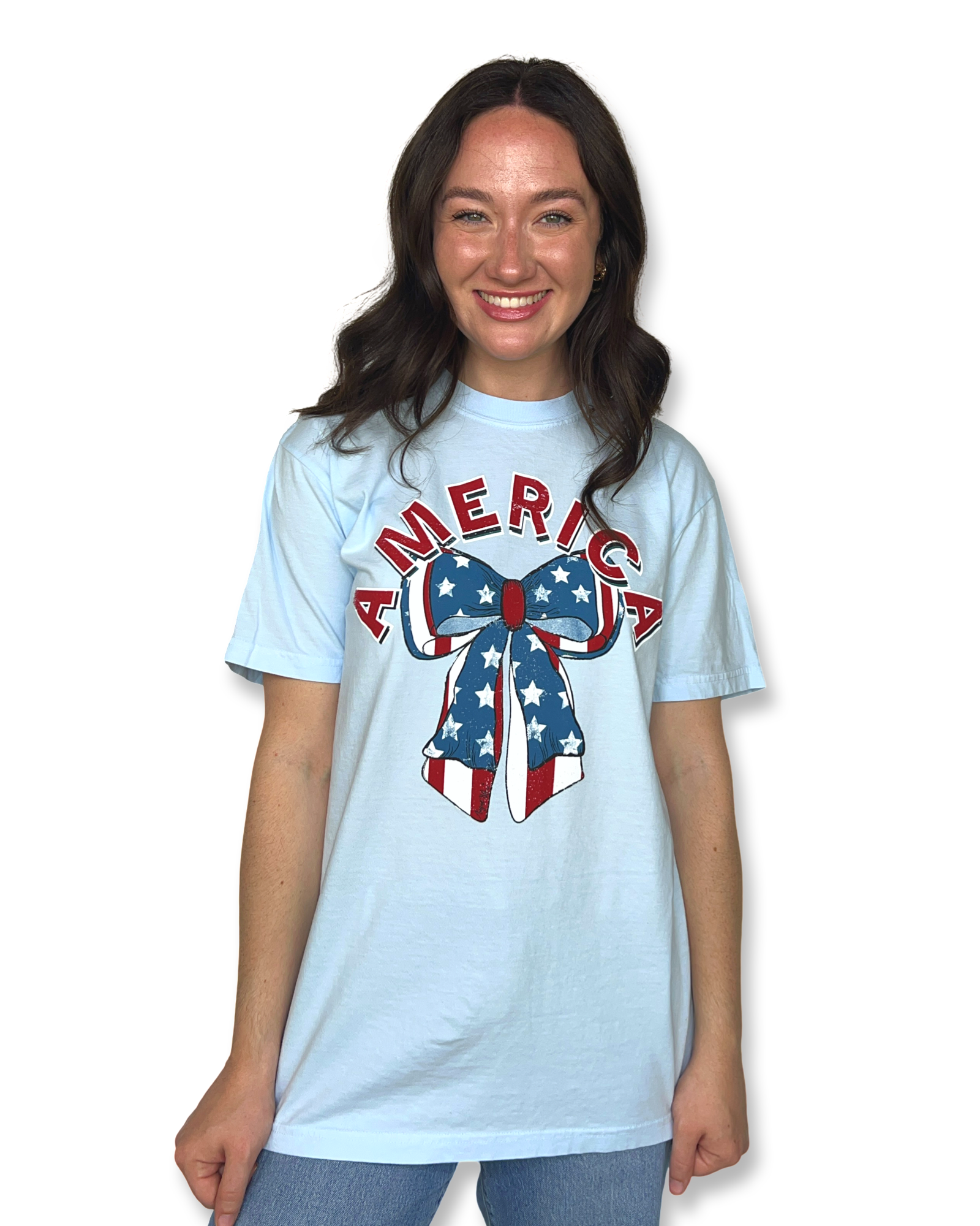America Stars and Stripes Bow Tee