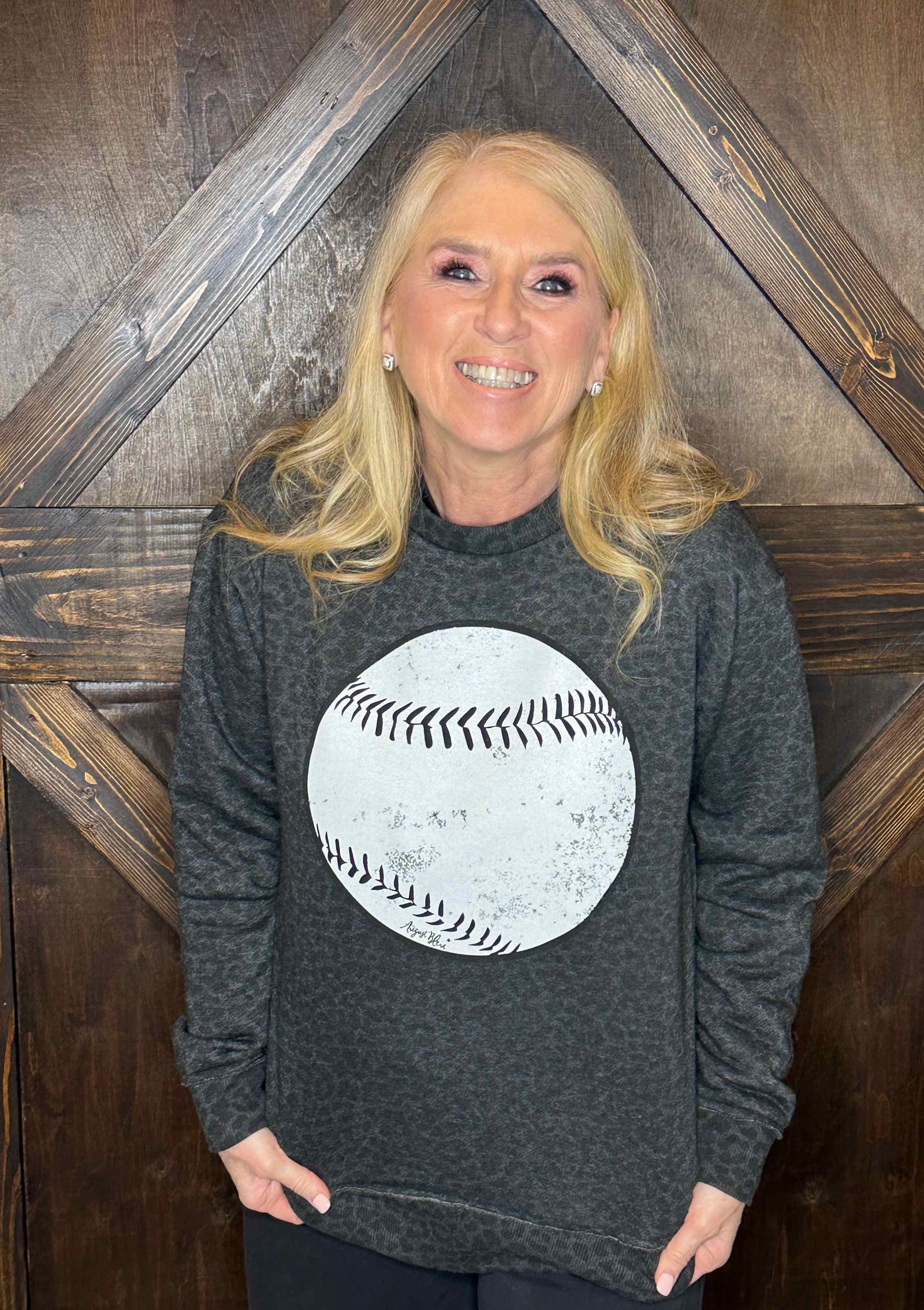 Baseball Leopard High Low Sweatshirt