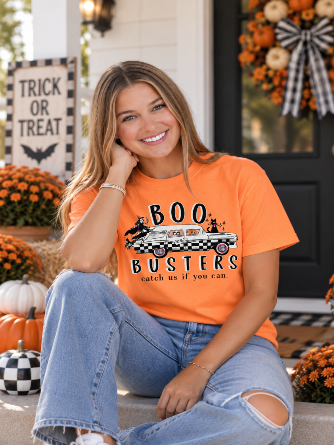 Boo Busters Bright Orange Comfort Color SS tee