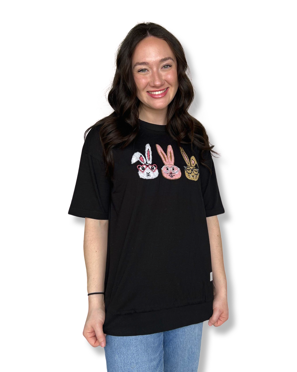 Bucky and Friends Black High Low Short Sleeve