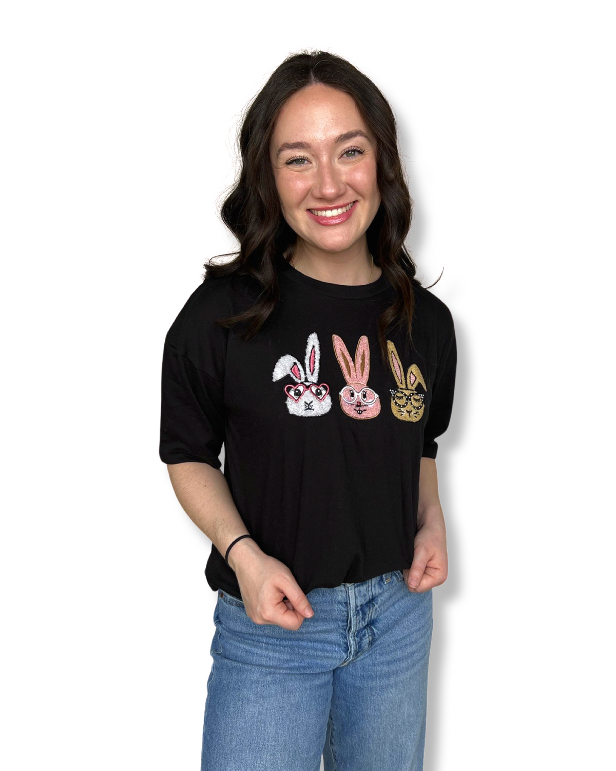 Bucky and Friends Black High Low Short Sleeve
