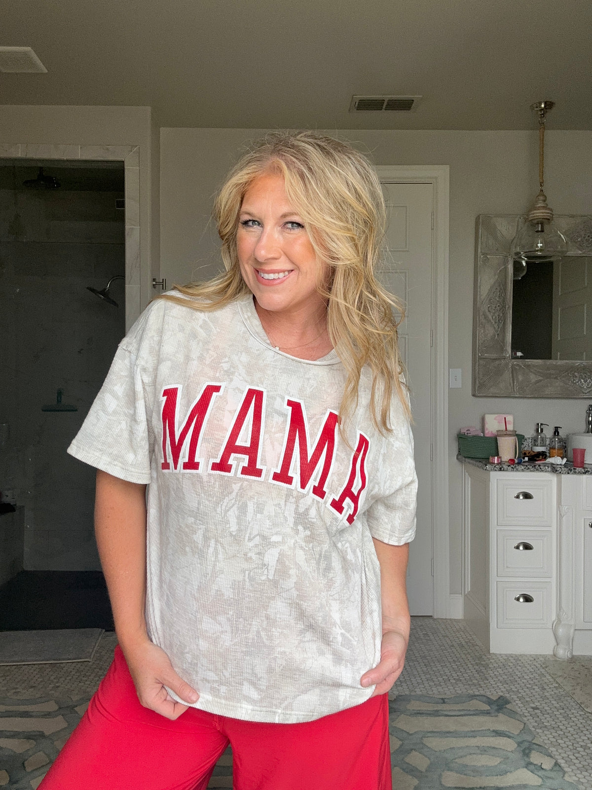 Camo boxy tee with MAMA