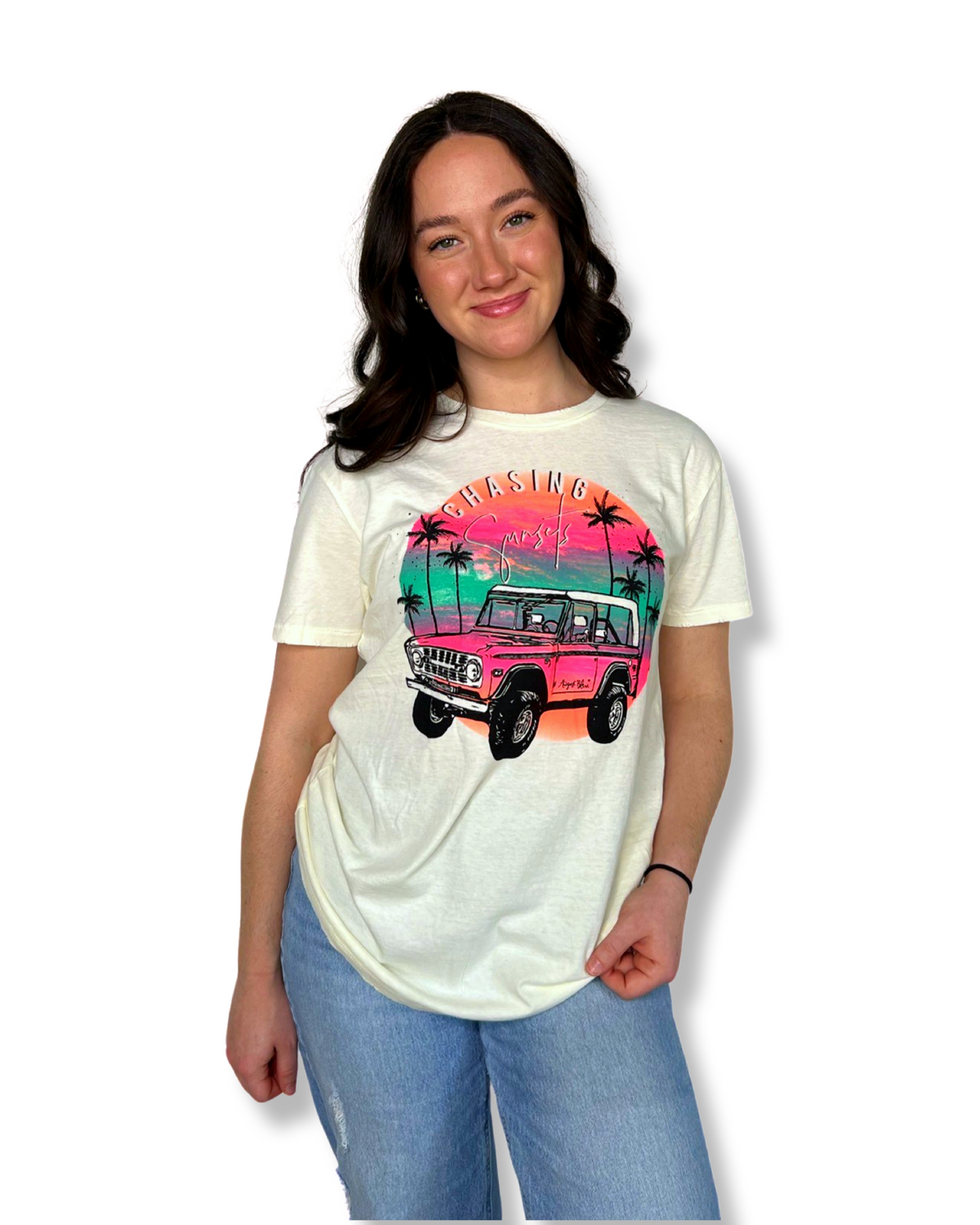 Chasing Sunsets Distressed Tee