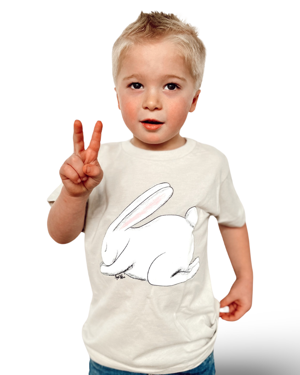 Kids Praying Bunny Iced Latte Tee