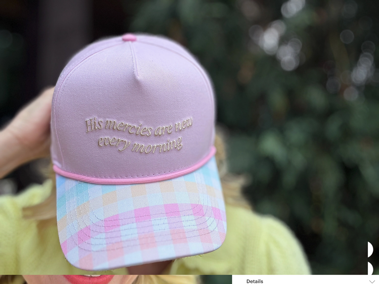Embroidered Baseball Cap - "His Mercies..." - Lavendar