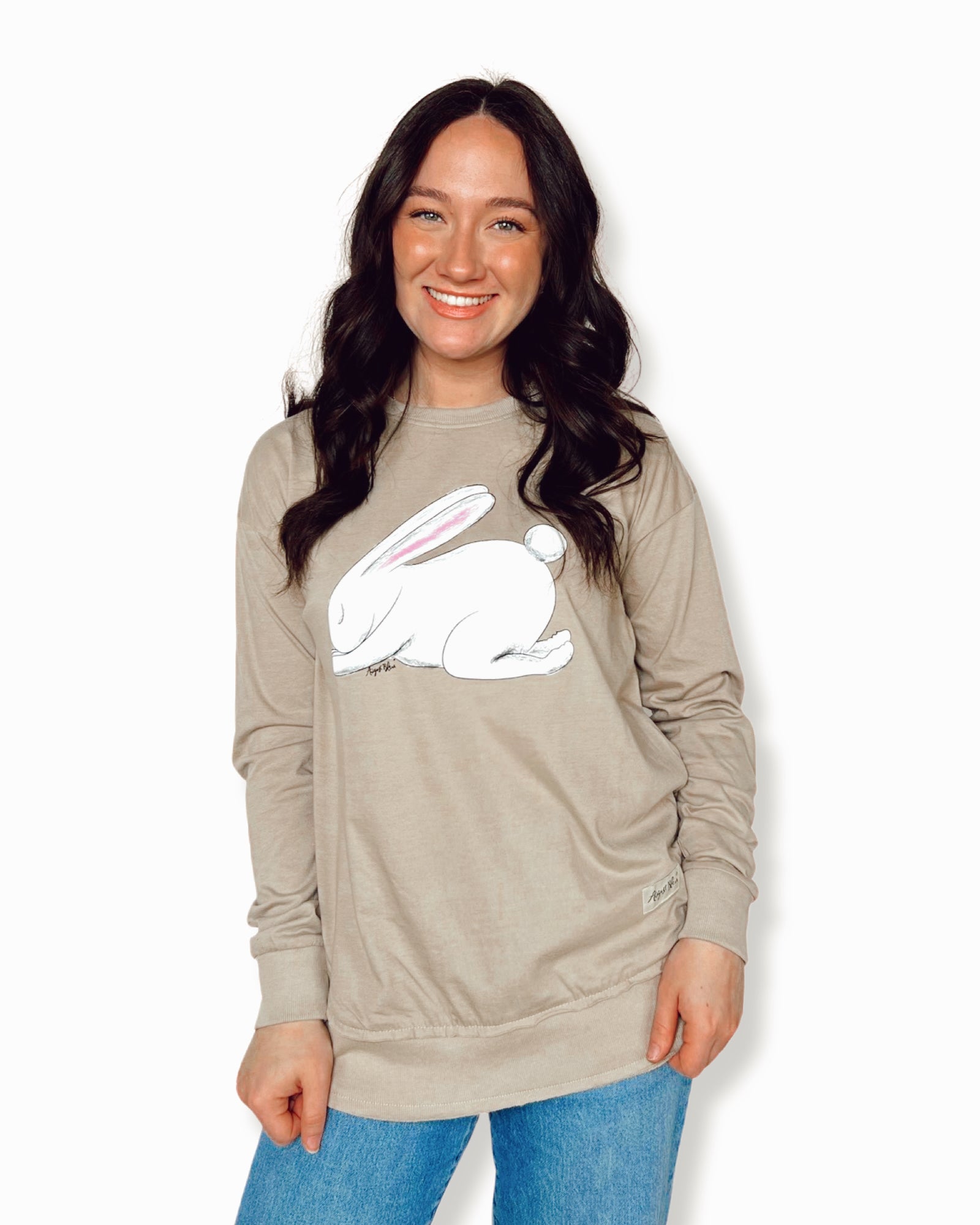 Praying bunny screen print 