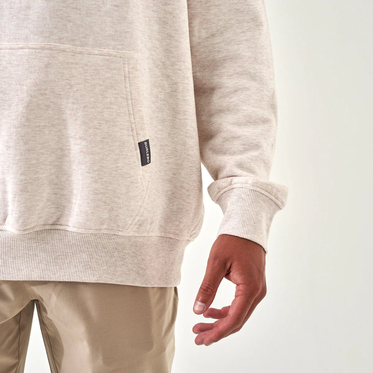 Burlebo Fleece Hoodie - Whitetail Deer - Heather Oatmeal