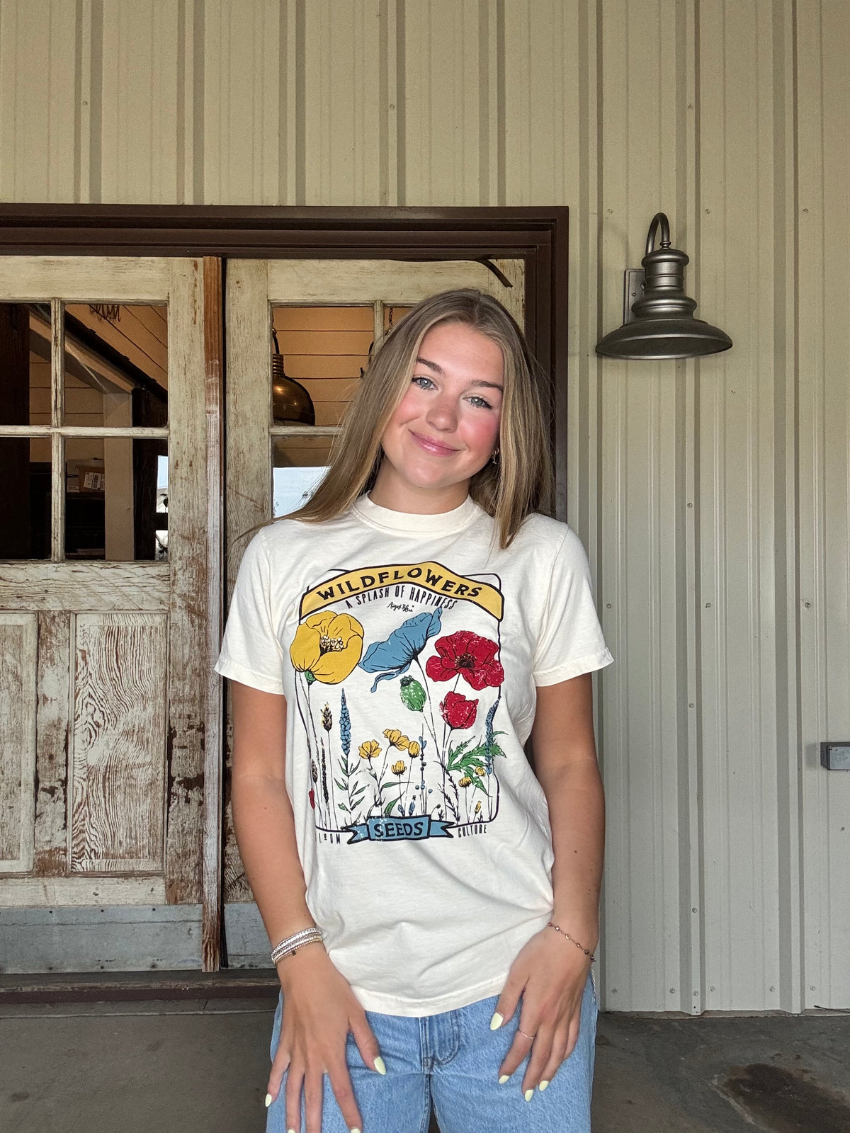 Wildflowers Short Sleeve Comfort Colors Ivory Tee