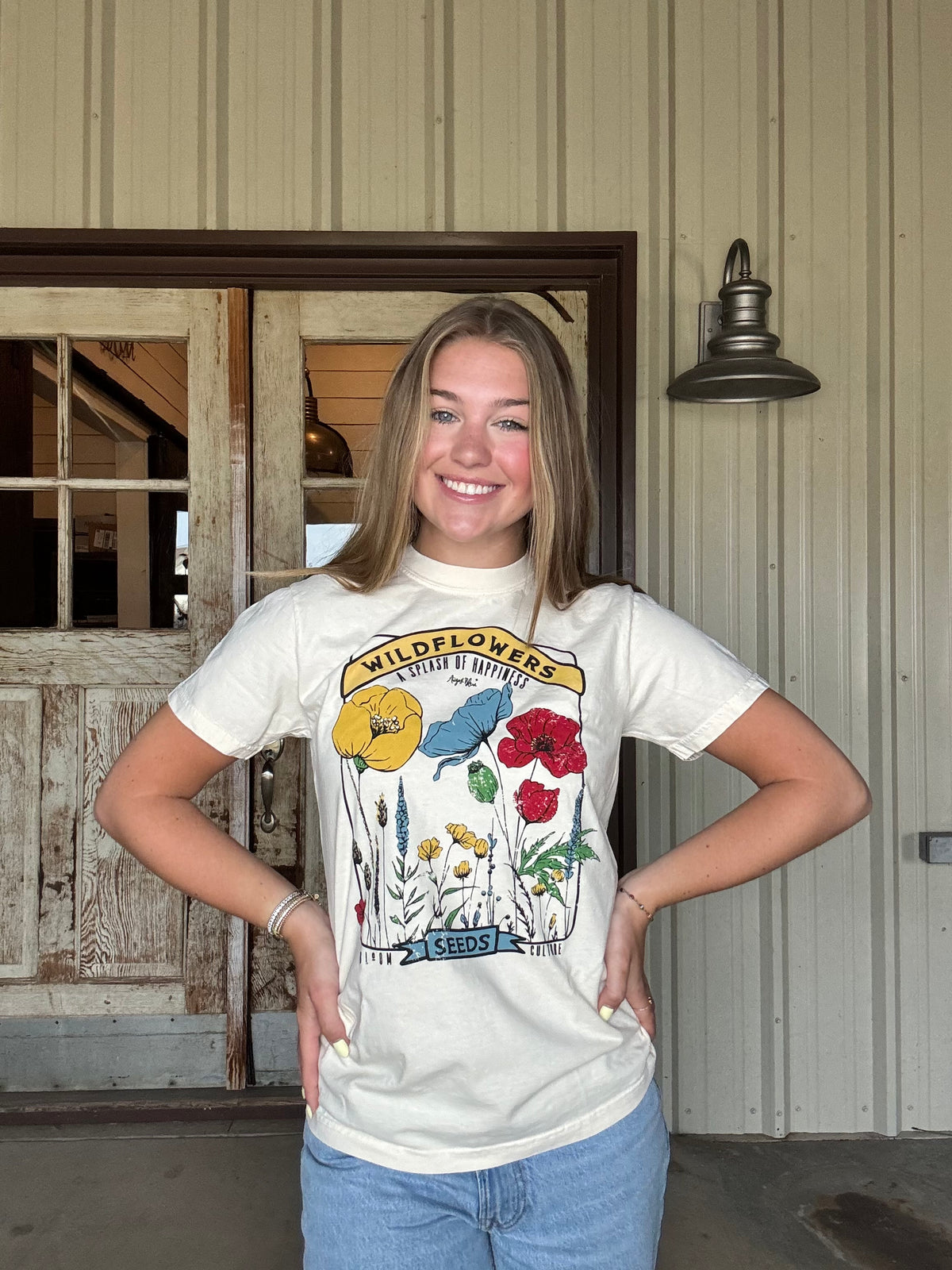 Wildflowers Short Sleeve Comfort Colors Ivory Tee