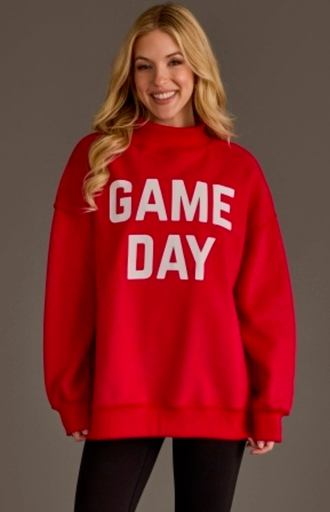 Red Game Day & Sunday Funday Reversible Sweatshirt