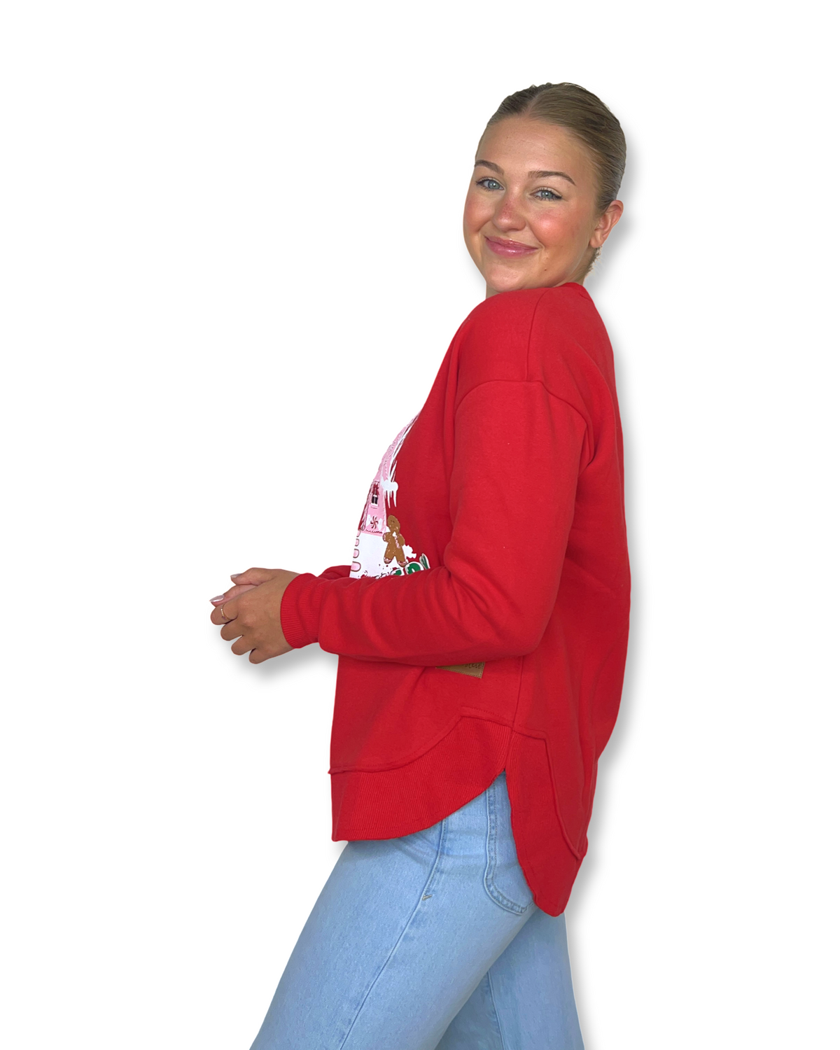 Candy Cane Confectionery Red High Low Pullover