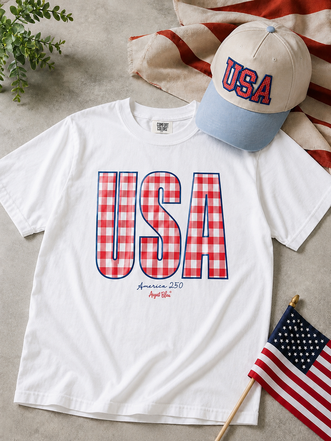 Gingham USA Comfort Color SS Tee