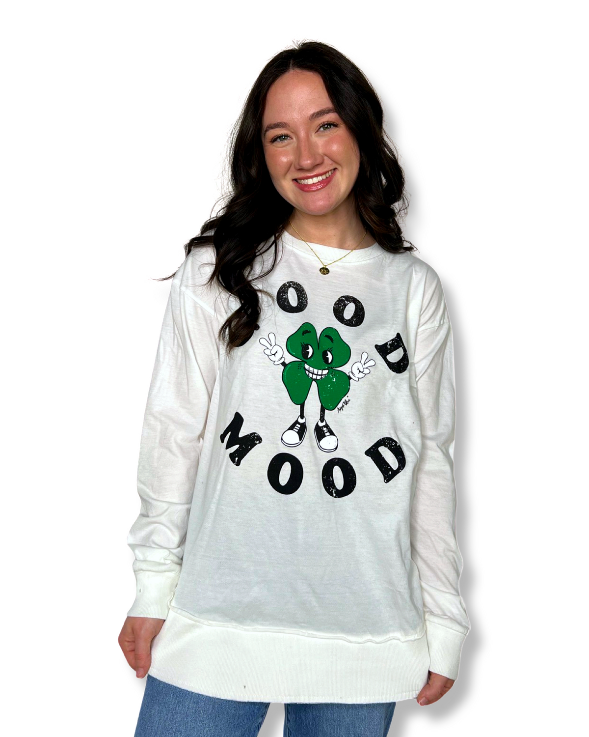 Good Mood Dude Belgian Cream High Low Long Sleeve