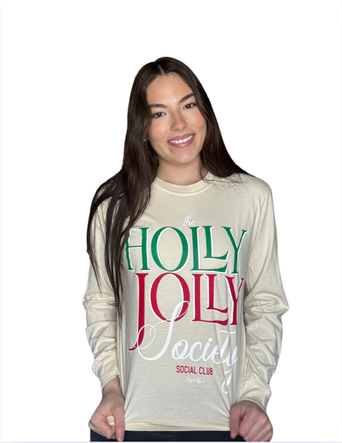 The Holly Jolly Society Natural Comfort Color Long Sleeve
