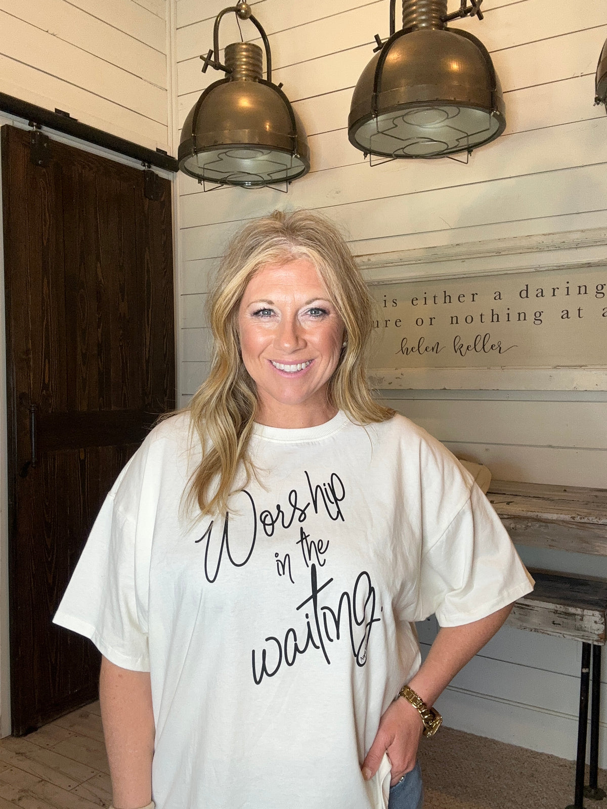 Worship In The Waiting Cream SS Tee