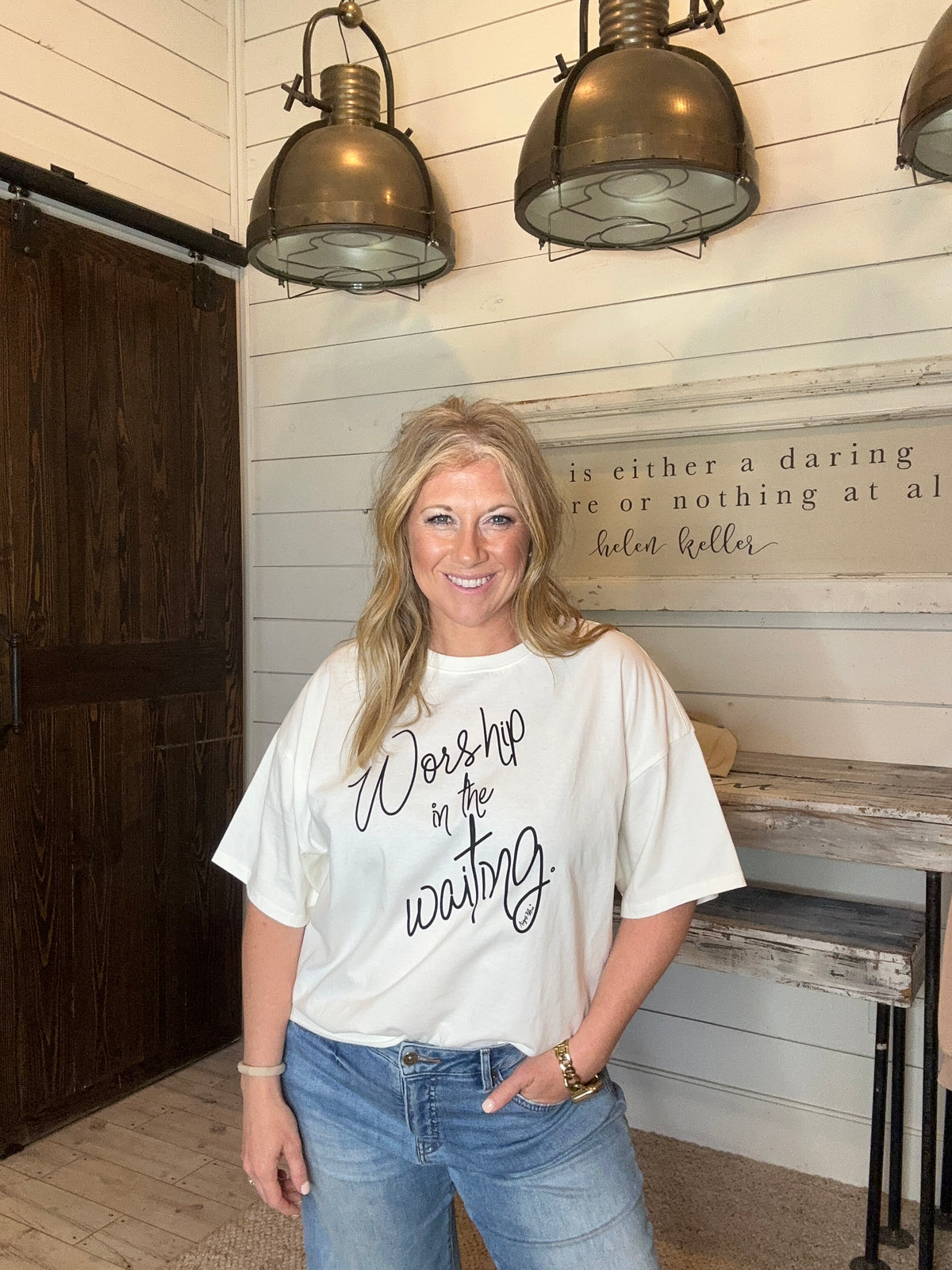 Worship In The Waiting Cream SS Tee