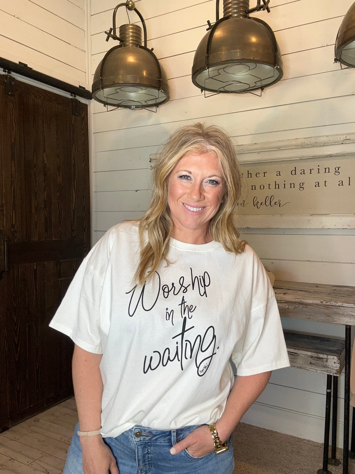 Worship In The Waiting Cream SS Tee