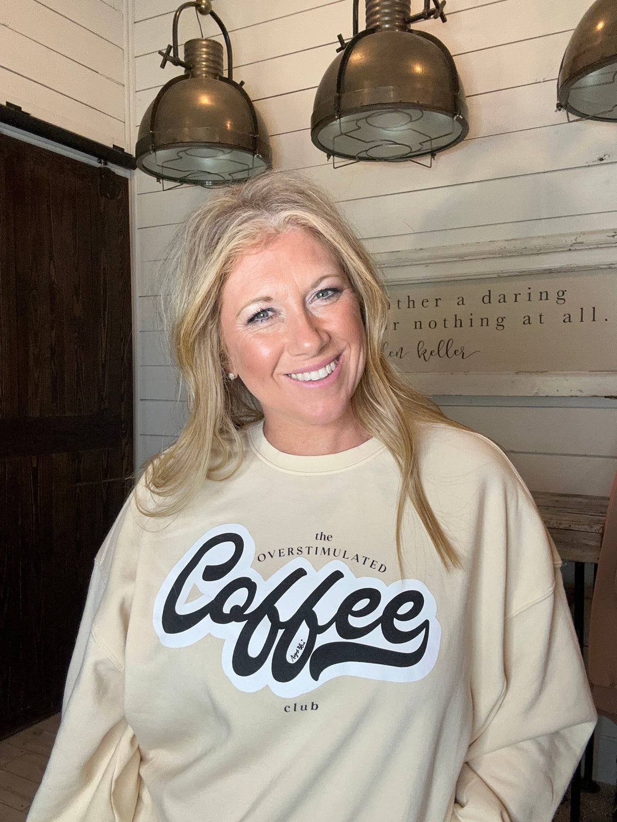 The Overstimulated Coffee Club Creamy off white-  Sweatshirt