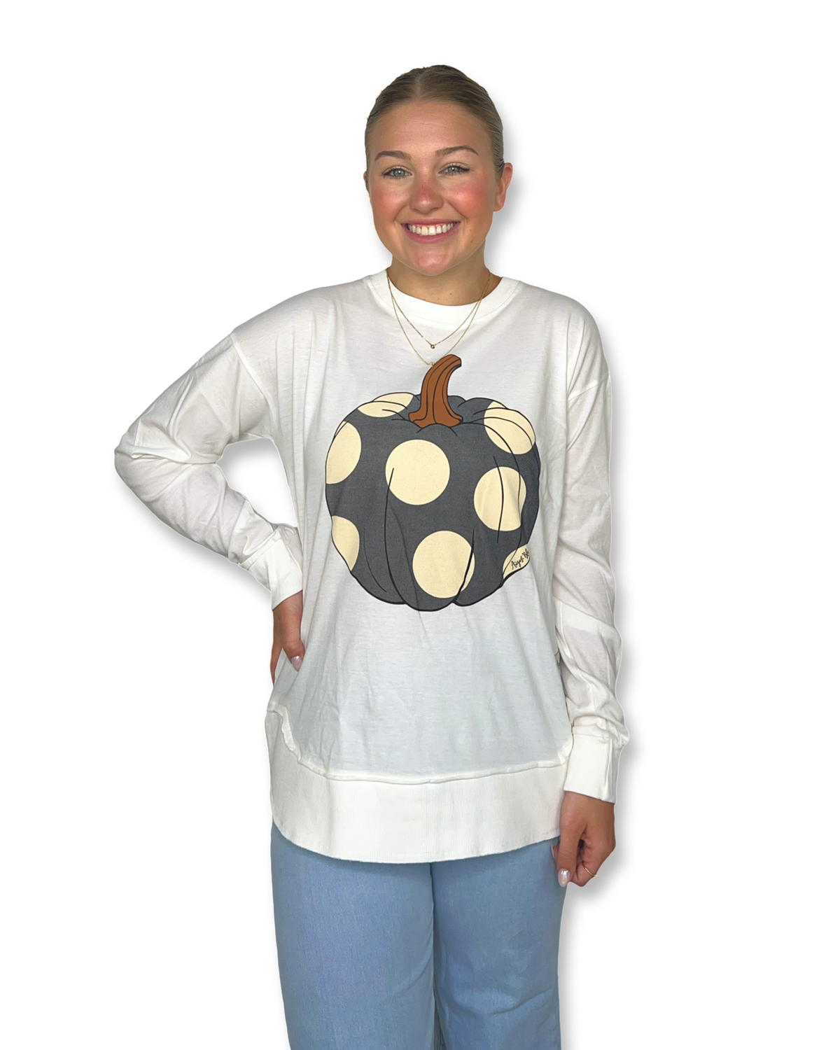 Dottie the Pumpkin Belgian Cream High Low Long Sleeve