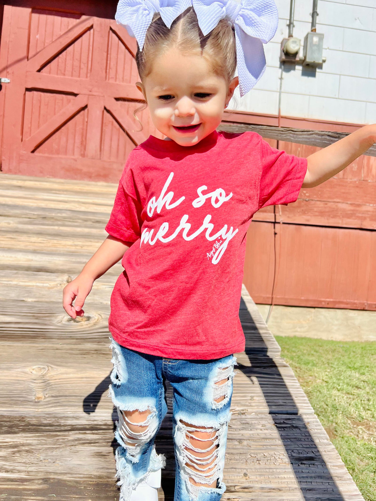 Kids Oh So Merry Red Short Sleeve