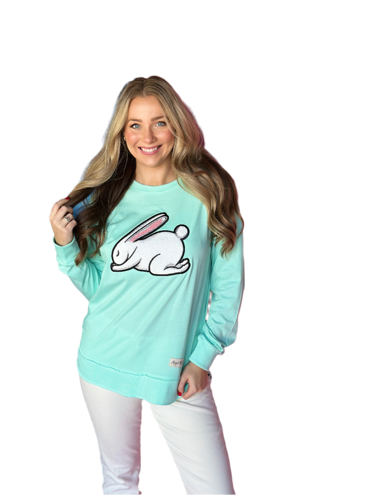 Praying Bunny Daiquiri Ice Chenille Custom High Low Long Sleeve Tee