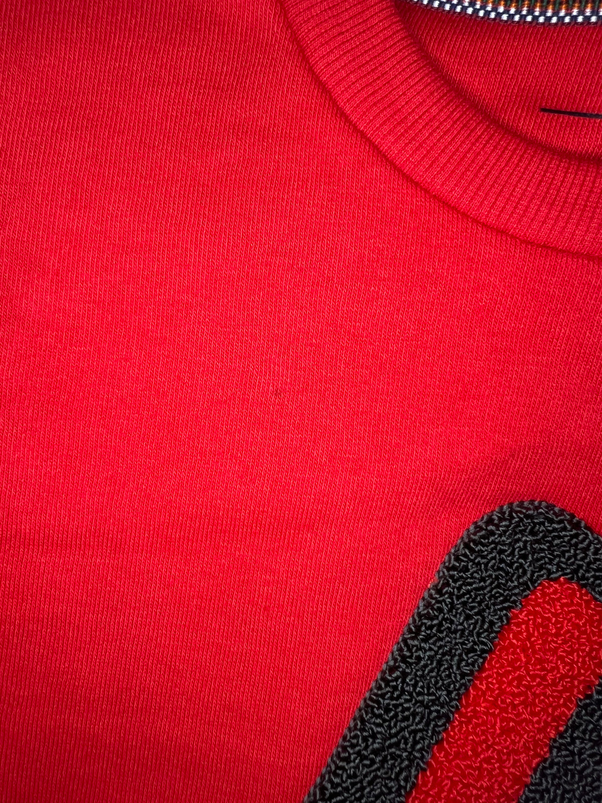OOPS Love Red High Low Pullover blemish