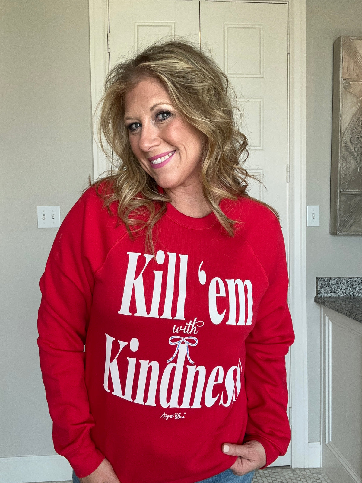 Kill 'em with Kindness Red Sweatshirt