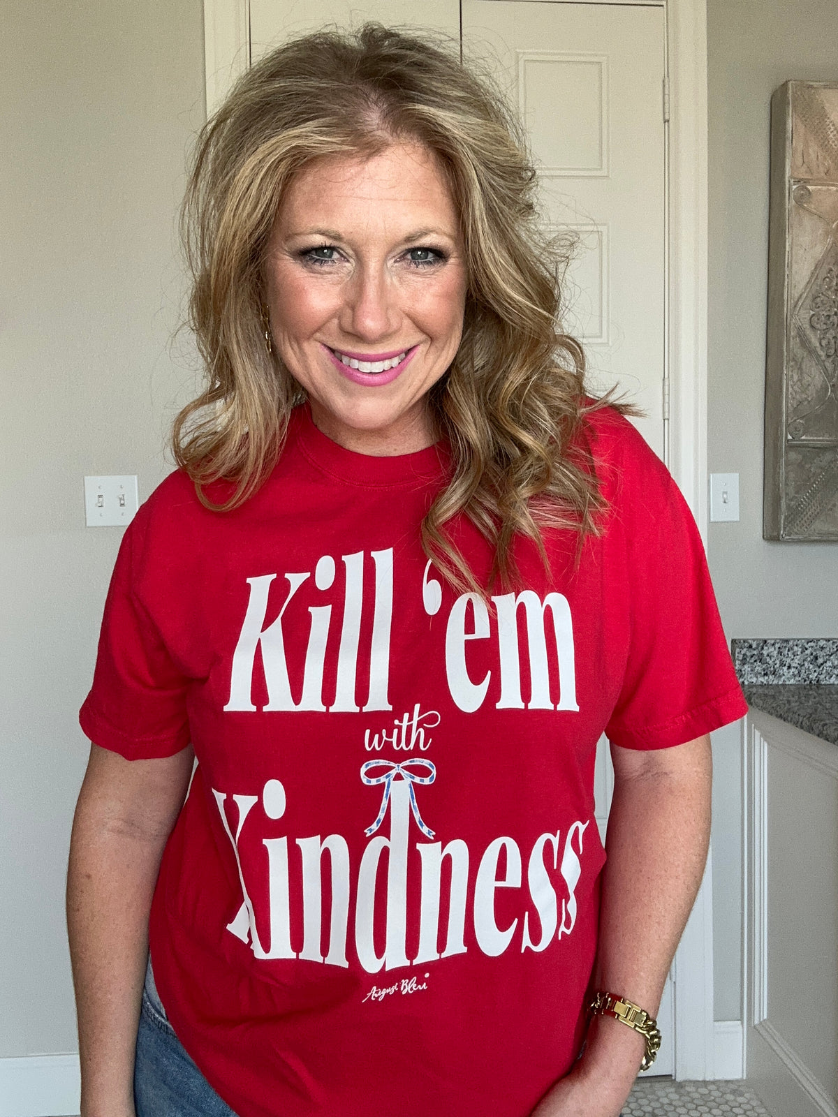 Kill 'em with Kindness Red Short Sleeve Comfort Color Tee