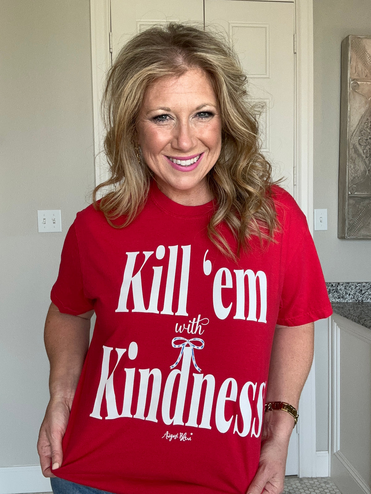 Kill 'em with Kindness Red Short Sleeve Comfort Color Tee
