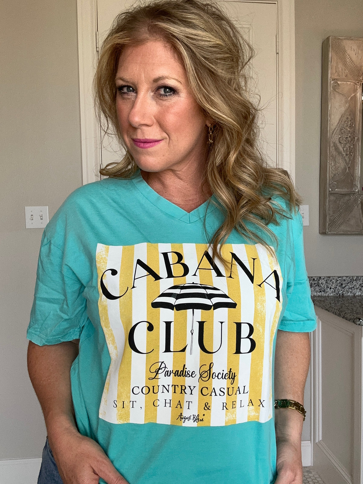 Cabana Club Caribbean Blue Short Sleeve Tee