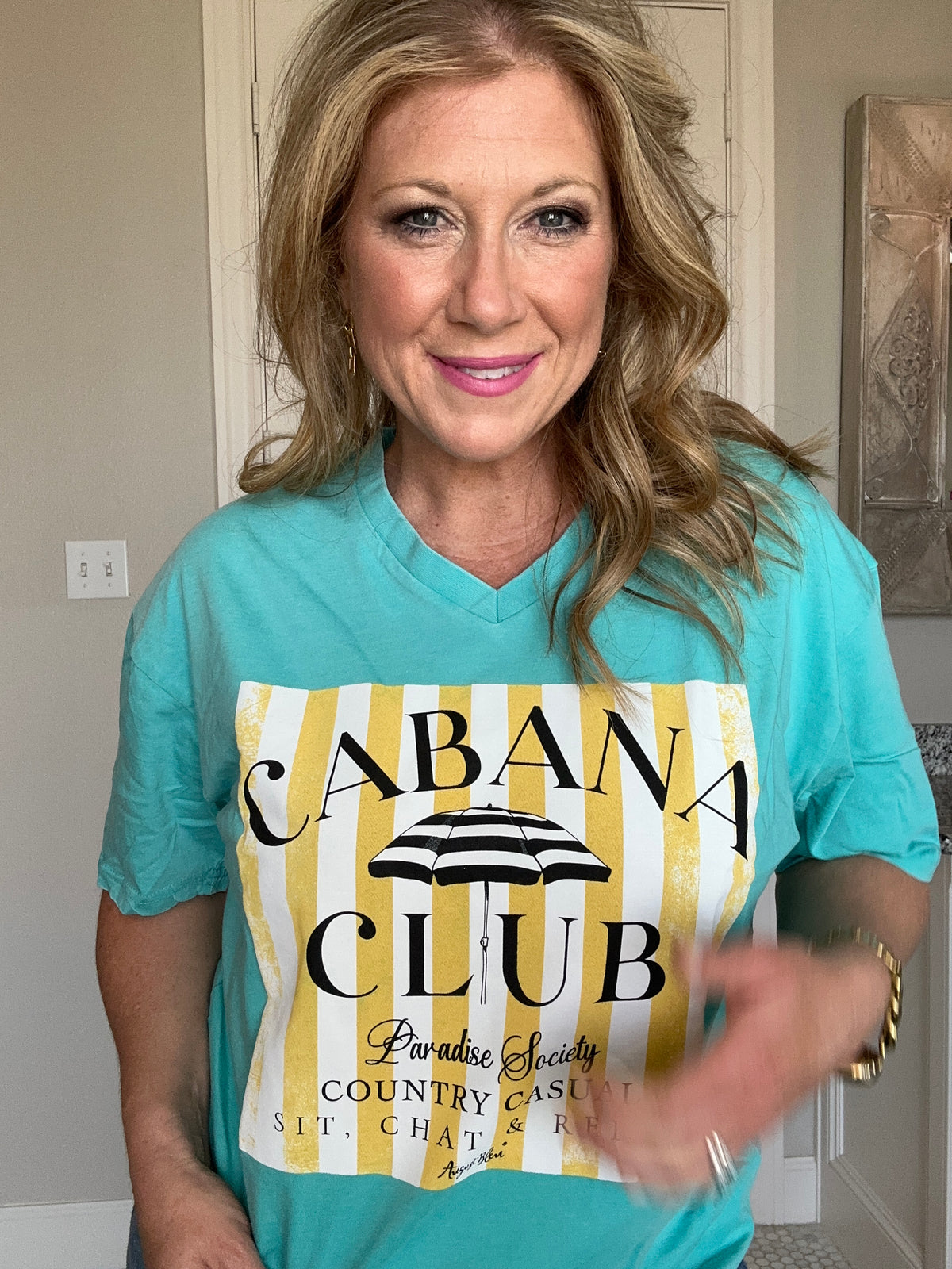 Cabana Club Caribbean Blue Short Sleeve Tee