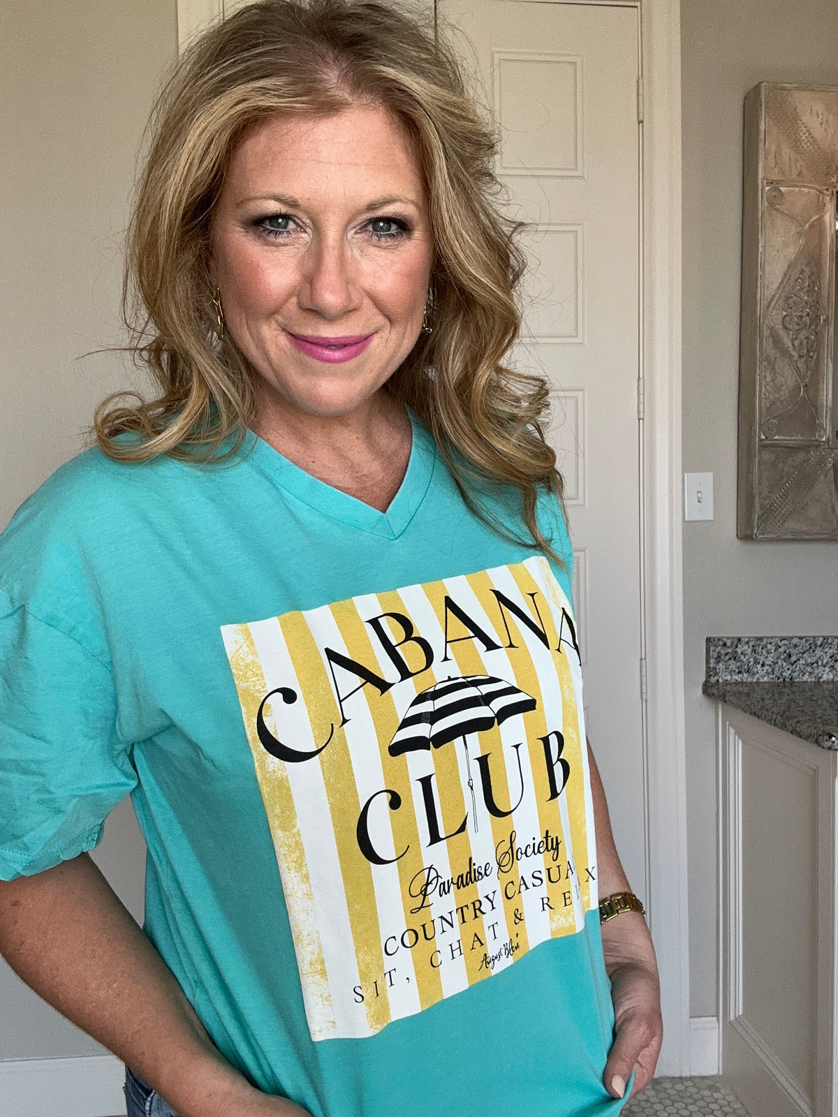 Cabana Club Caribbean Blue Short Sleeve Tee