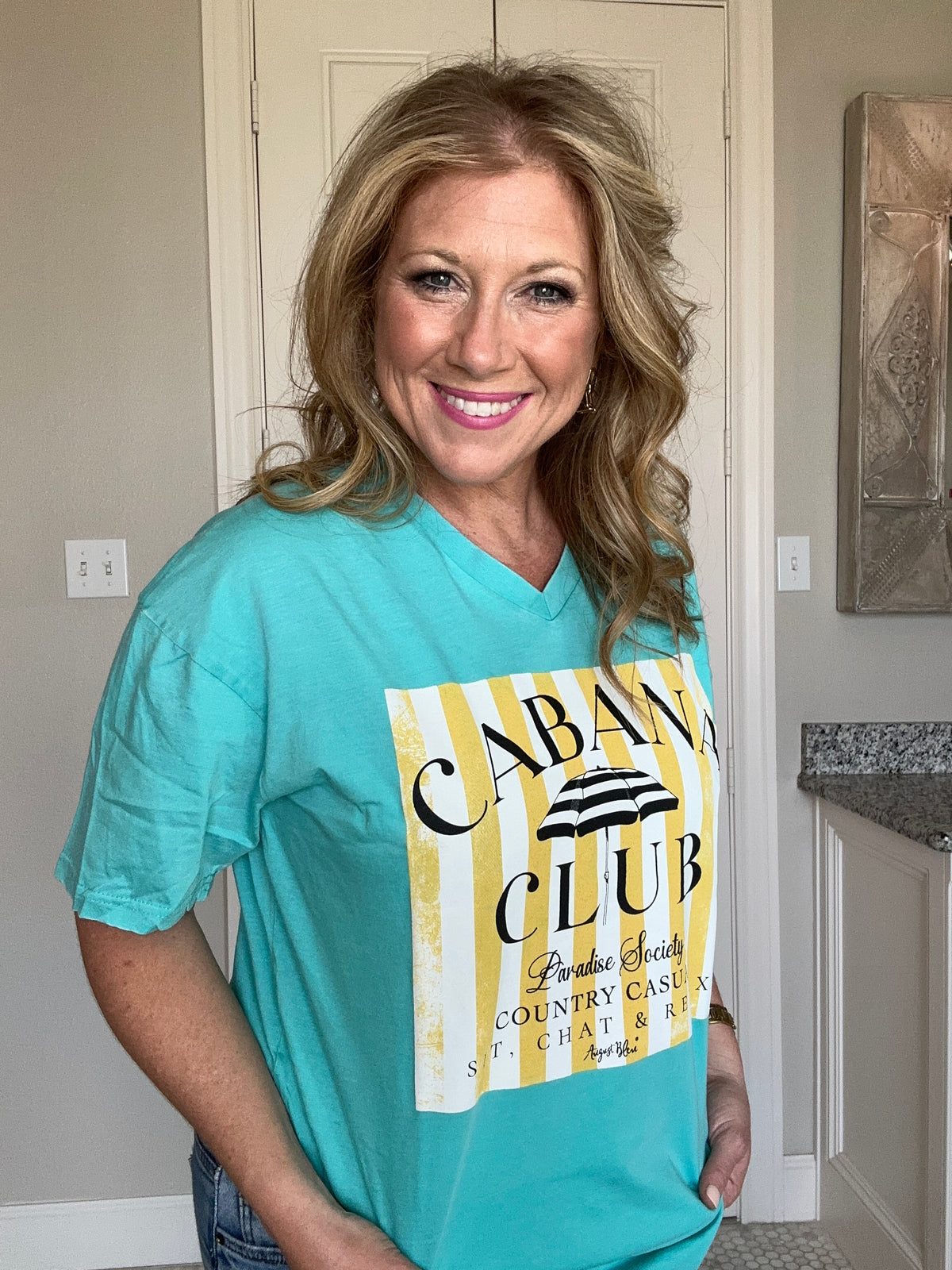 Cabana Club Caribbean Blue Short Sleeve Tee