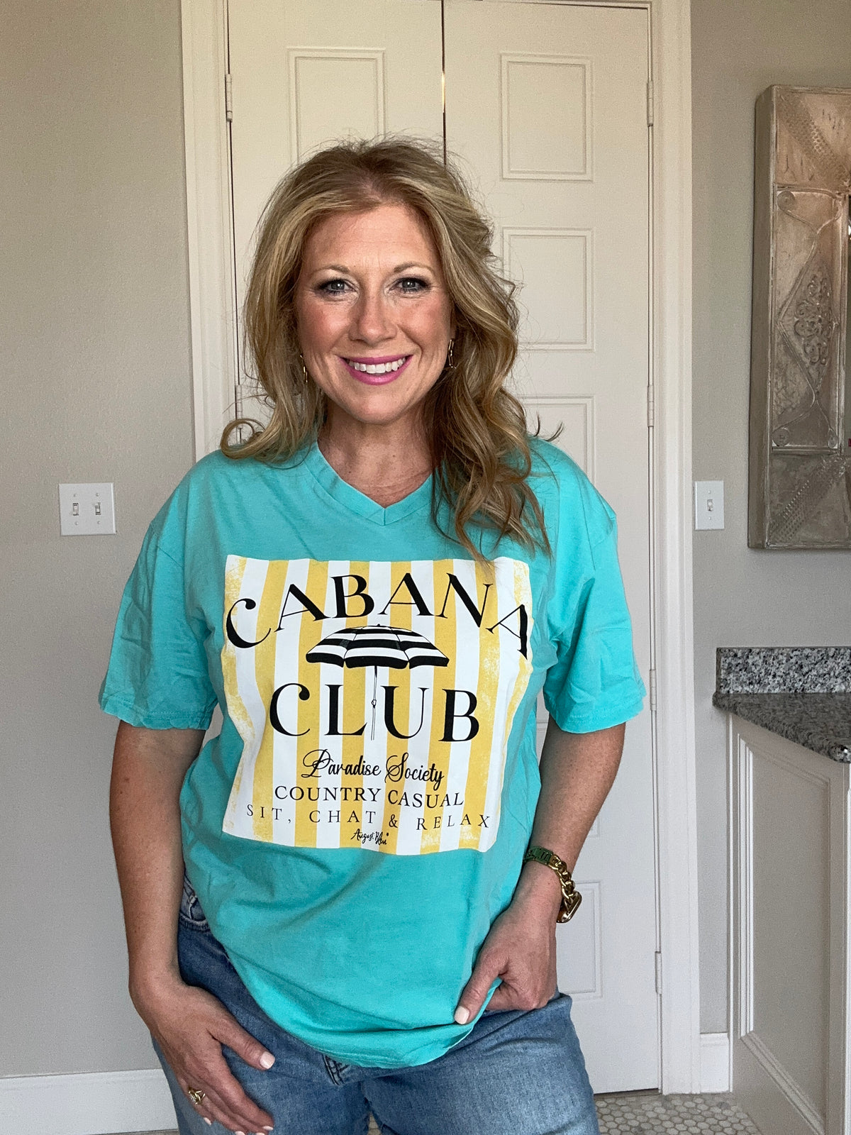 Cabana Club Caribbean Blue Short Sleeve Tee