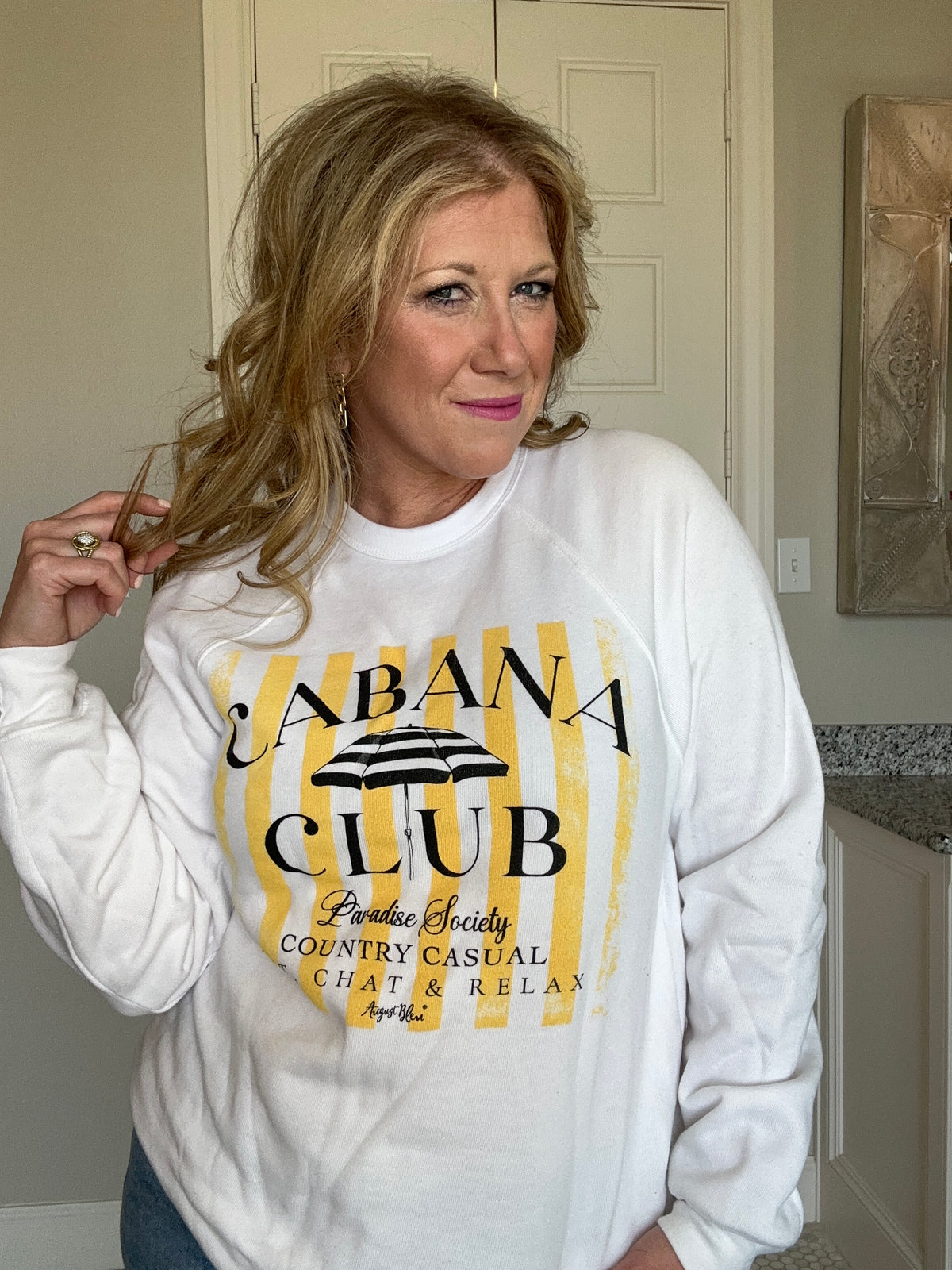 Cabana Club White Sweatshirt