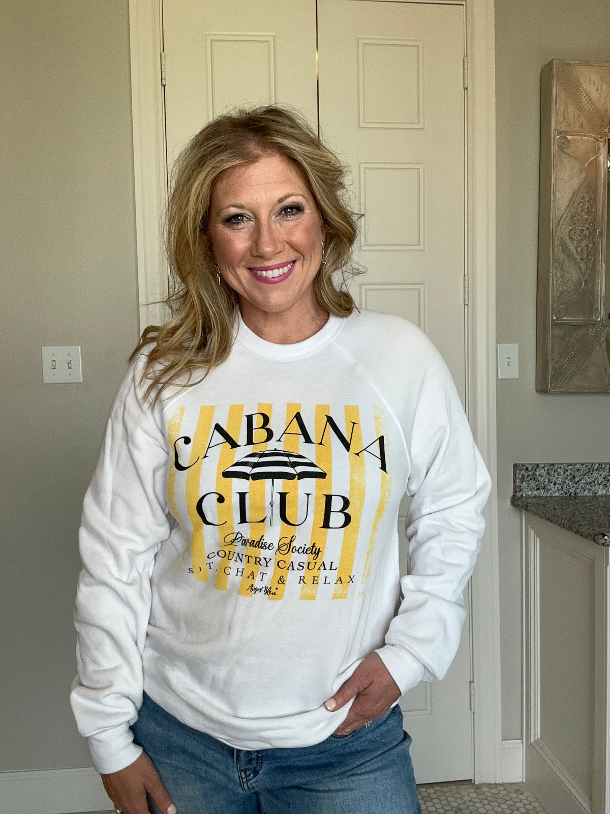 Cabana Club White Sweatshirt