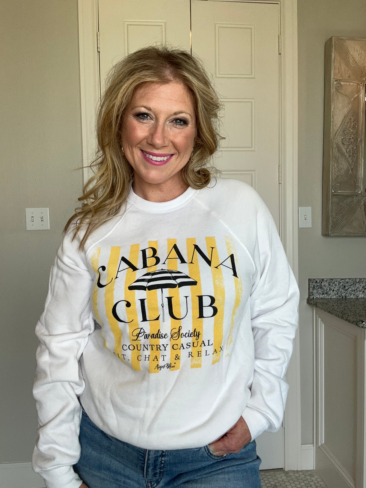 Cabana Club White Sweatshirt