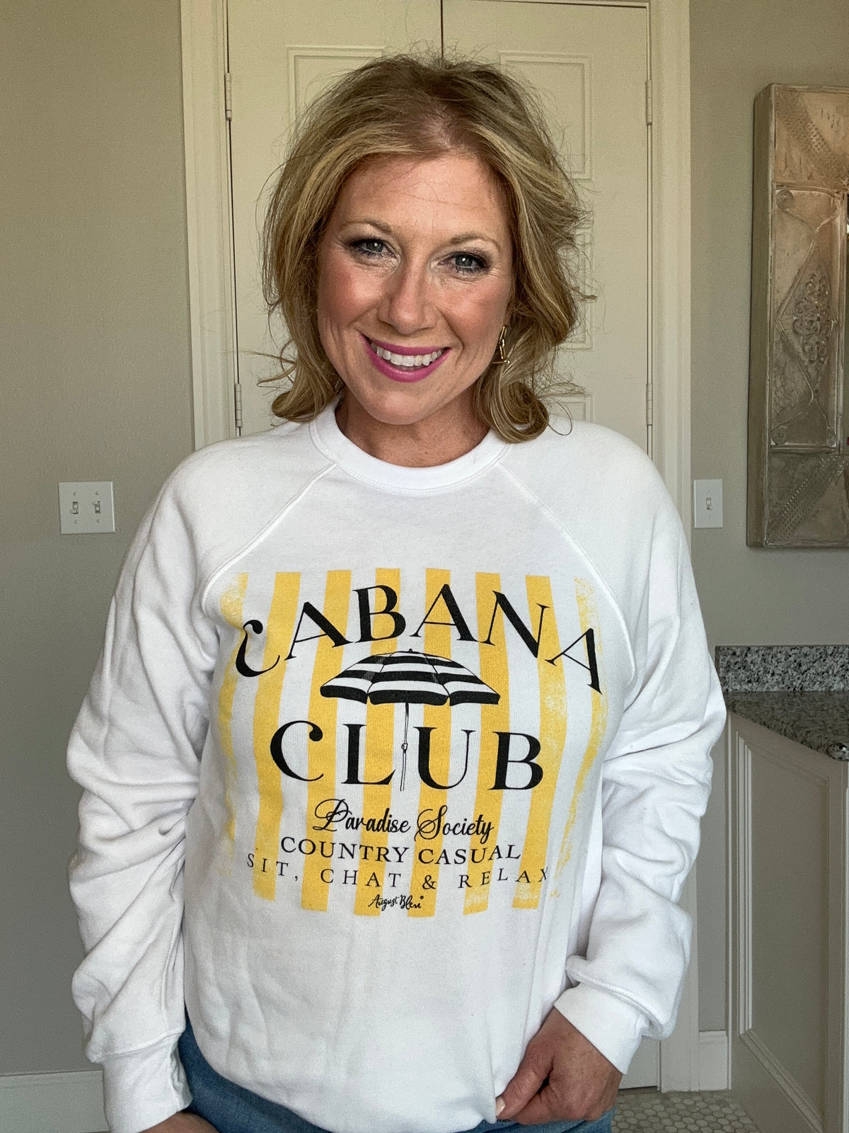 Cabana Club White Sweatshirt