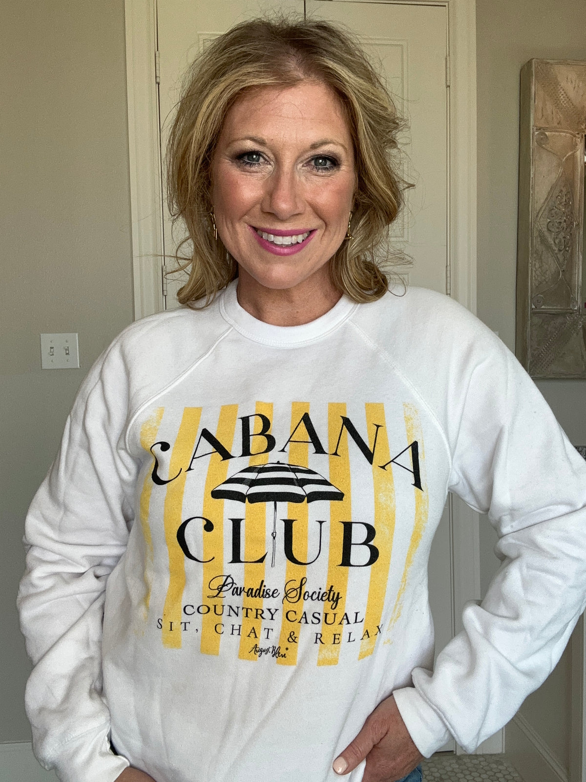 Cabana Club White Sweatshirt